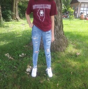 Distressed american eagle jeans